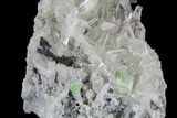 Green Augelite Crystals on Quartz (Japan Law Twins) - Peru #173387-1